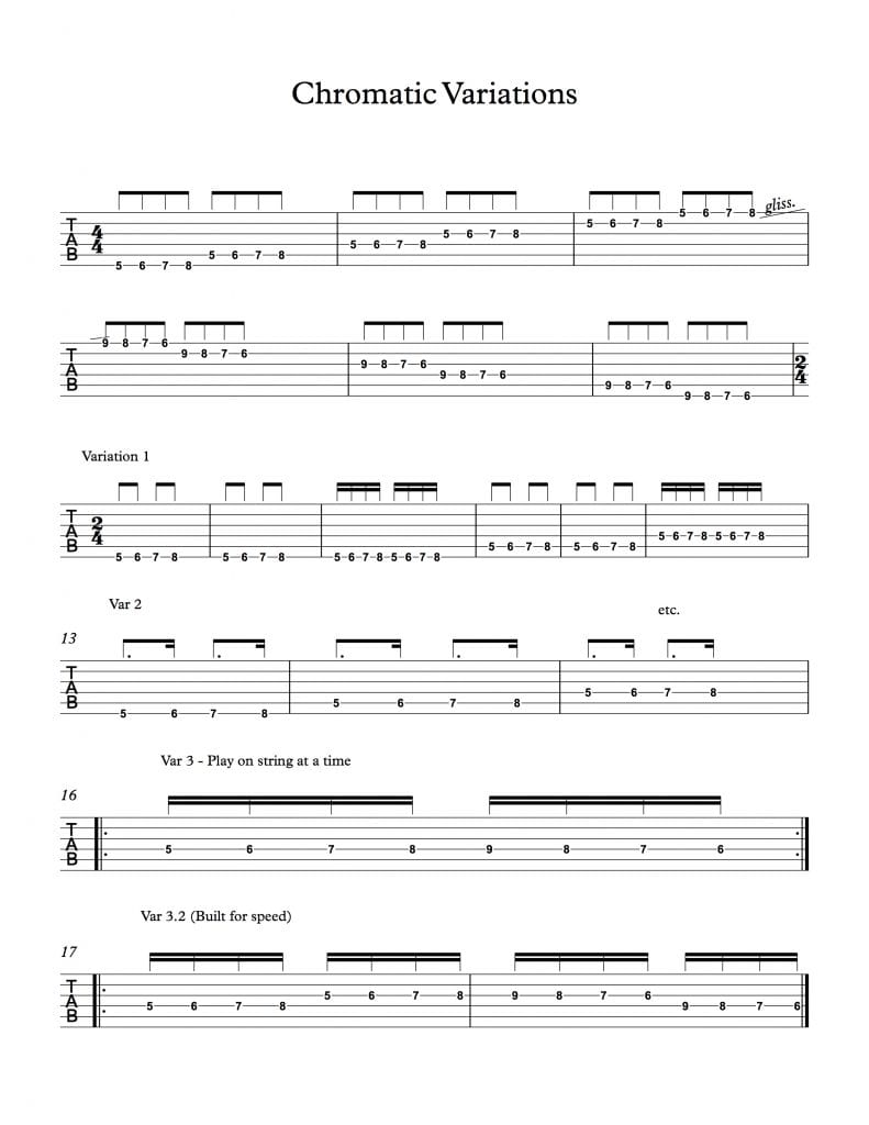 Chromatic Variations for Guitar